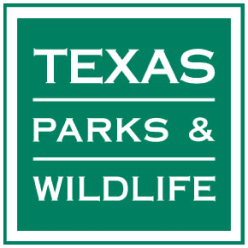 Texas Parks and Wildlife Department logo.