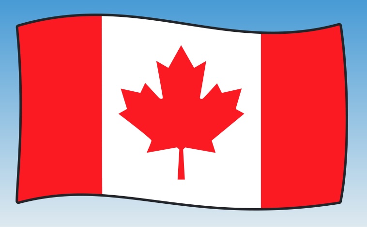 Illustration of the Canadian National flag.