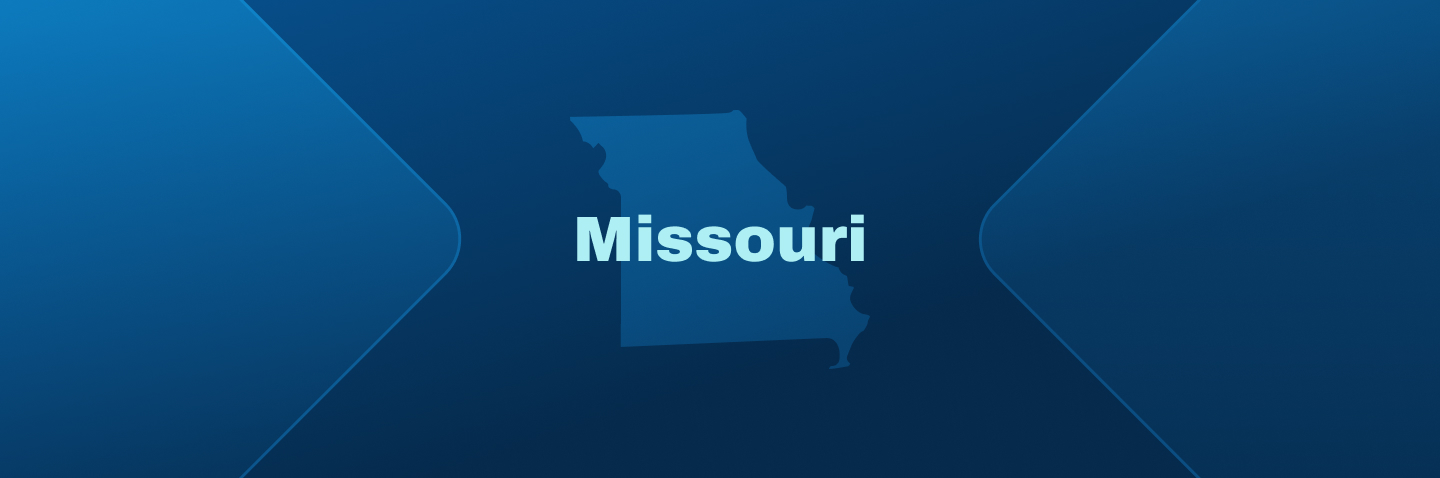 Image with state of Missouri, do you need a boating license in Missouri concept. 