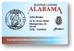 Illustration of the Alabama boating license. 