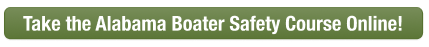A CTA to take the Alabama boater safety course online, Alabama boating license cost concept. 