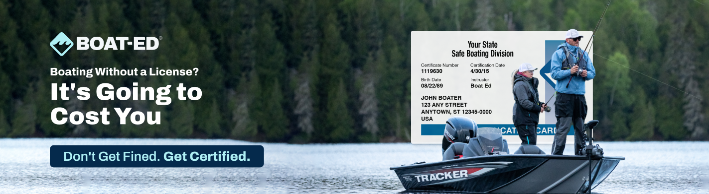Illustrated CTA to take boater safety course with text "it's going to cost you." 