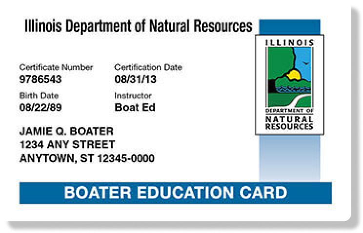 Illustration of the Illinois boater education certificate.