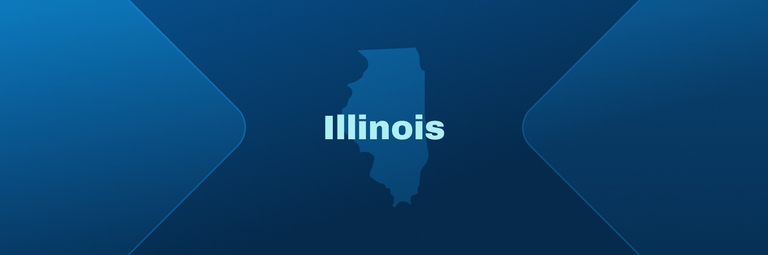 Image with state of Illinois, how to get your Illinois boating license concept. 