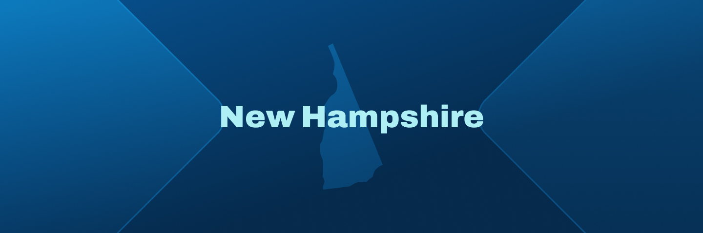 Image with state of New Hampshire, minimum age for New Hampshire boating license concept.