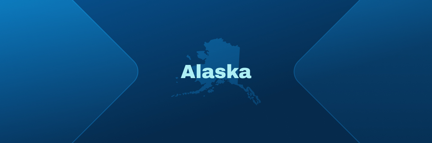 Image with state of Alaska, how to get your Alaska boating license concept.