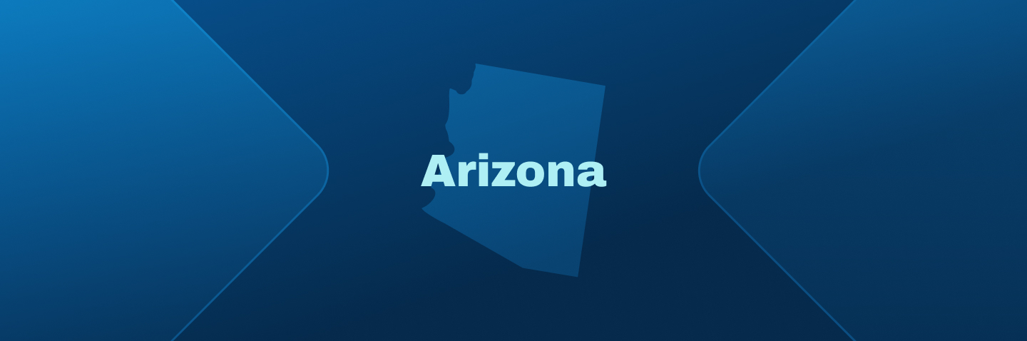 Image with state of Arizona, how to get your Arizona boating license concept. 