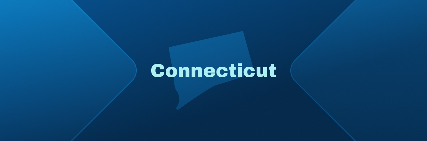 Image with state of CT, how to get your Connecticut boating license concept.