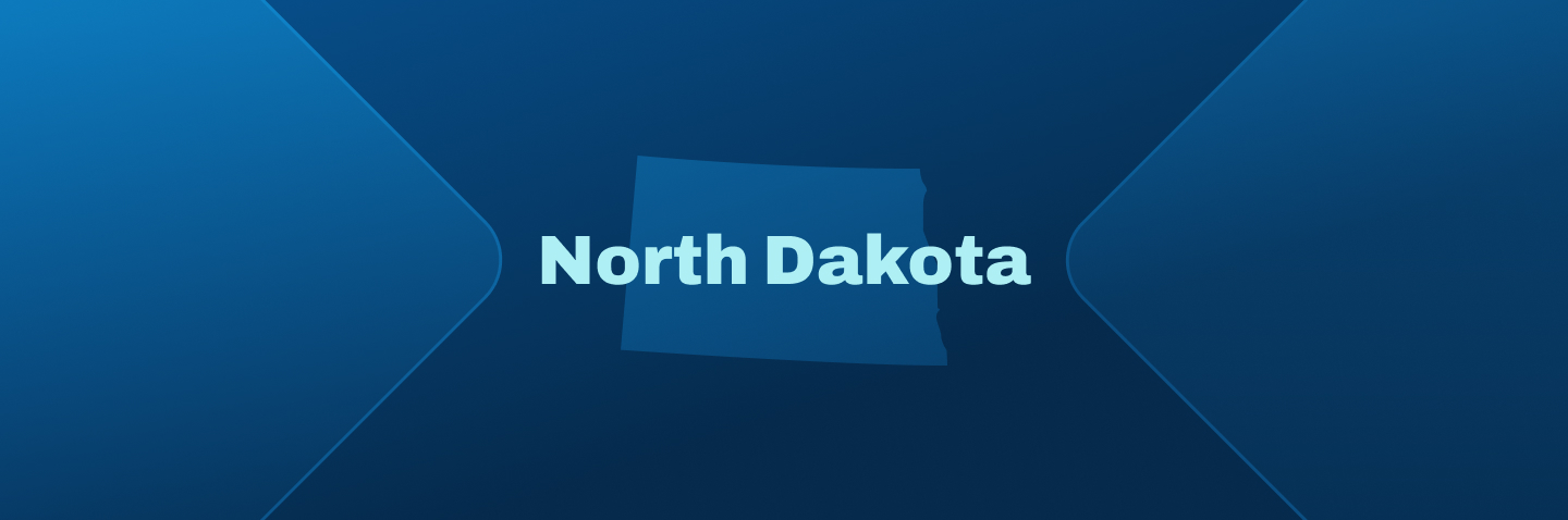 Image with state of North Dakota, how to get your North Dakota boating license concept. 
