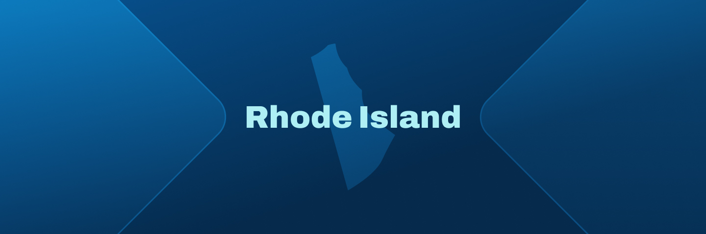Image with state of RI, how to get your Rhode Island boating license concept.