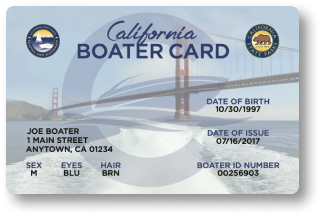 Illustration of the California boater card, boating license vs boater education card concept. 