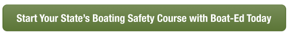 Green CTA button to start your boater safety course today, boating license vs boater education card concept. 