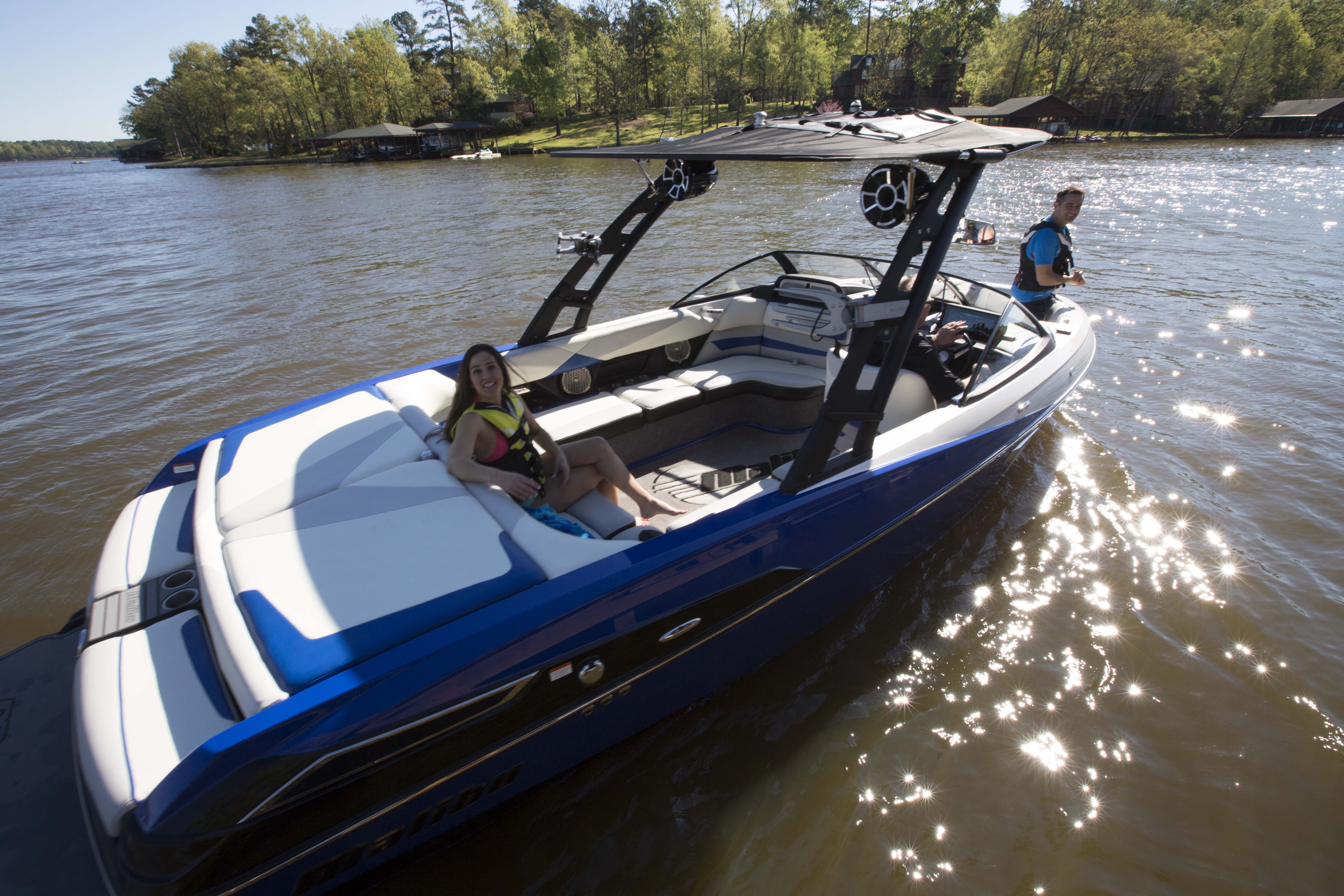 People relaxing on a boat after getting their California Boater Card. 