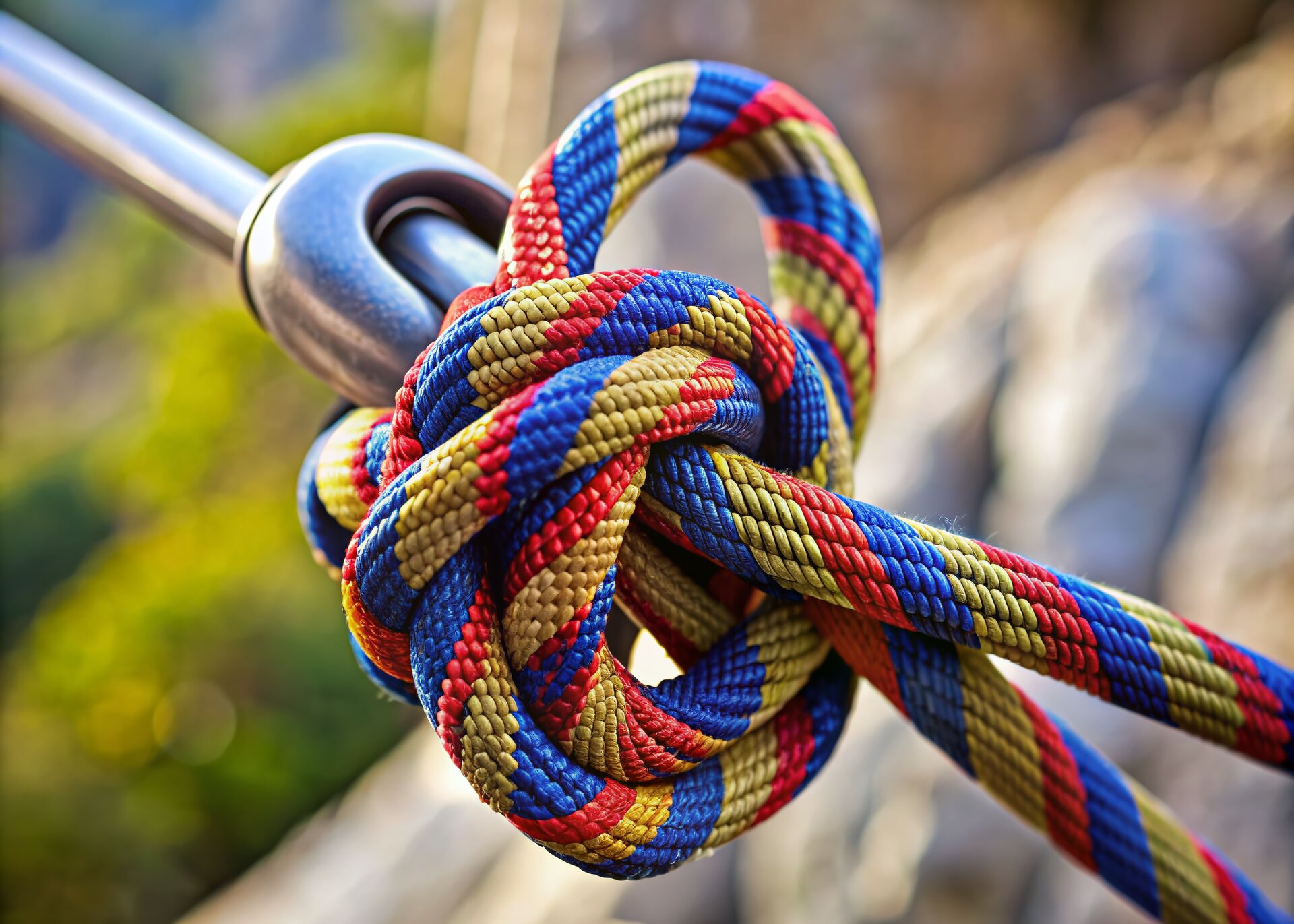 Colorful bowline knot.
